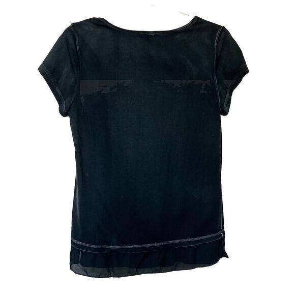 Tunic Women’s Small Black Short Sleeve Mur Mur Popover Whimsy Goth - Picture 3 of 5